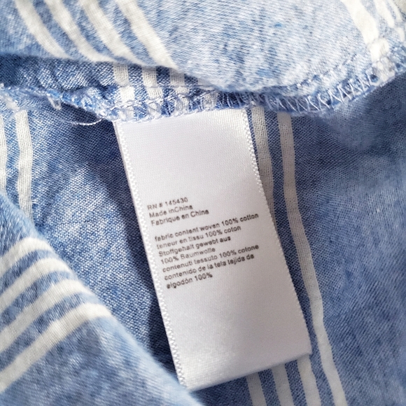 ANTHROPOLOGIE Lili's Closet Muted Stripes Blue L - Picture 5 of 7